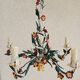 Vintage Floral chandelier in painted sheet metal