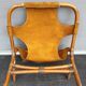Armchair 1960 bamboo and suede leather
