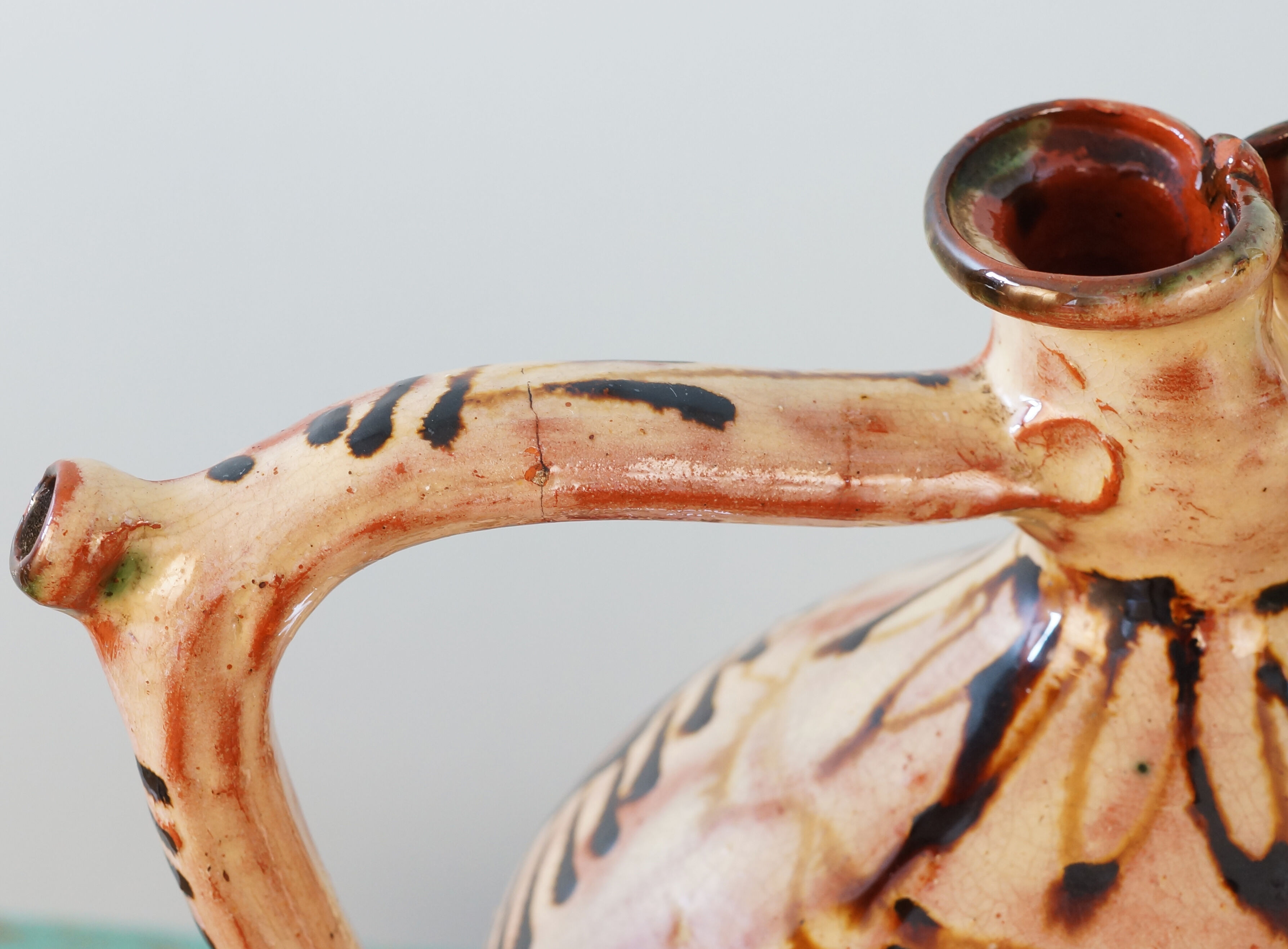Glazed terracotta jug romania