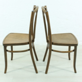 Set of 2 curved wooden chairs circa 1920