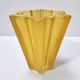 Art Deco Star Shaped Yellow Glass Vase Attributed to Pierre D'Avesn for Dau