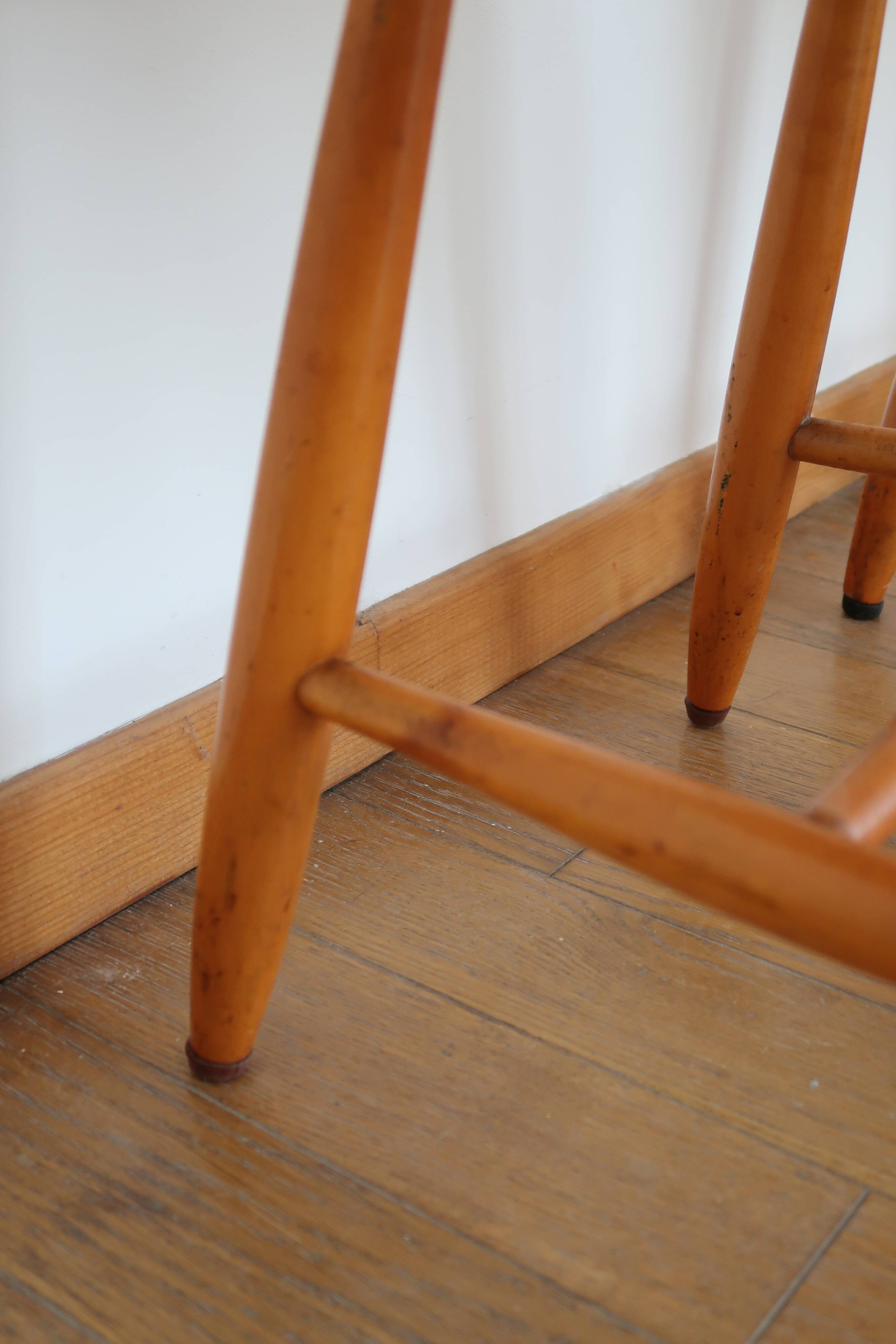 4 Scandinavian beech chairs