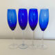 Set of 4 blue flutes