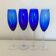 Set of 4 blue flutes