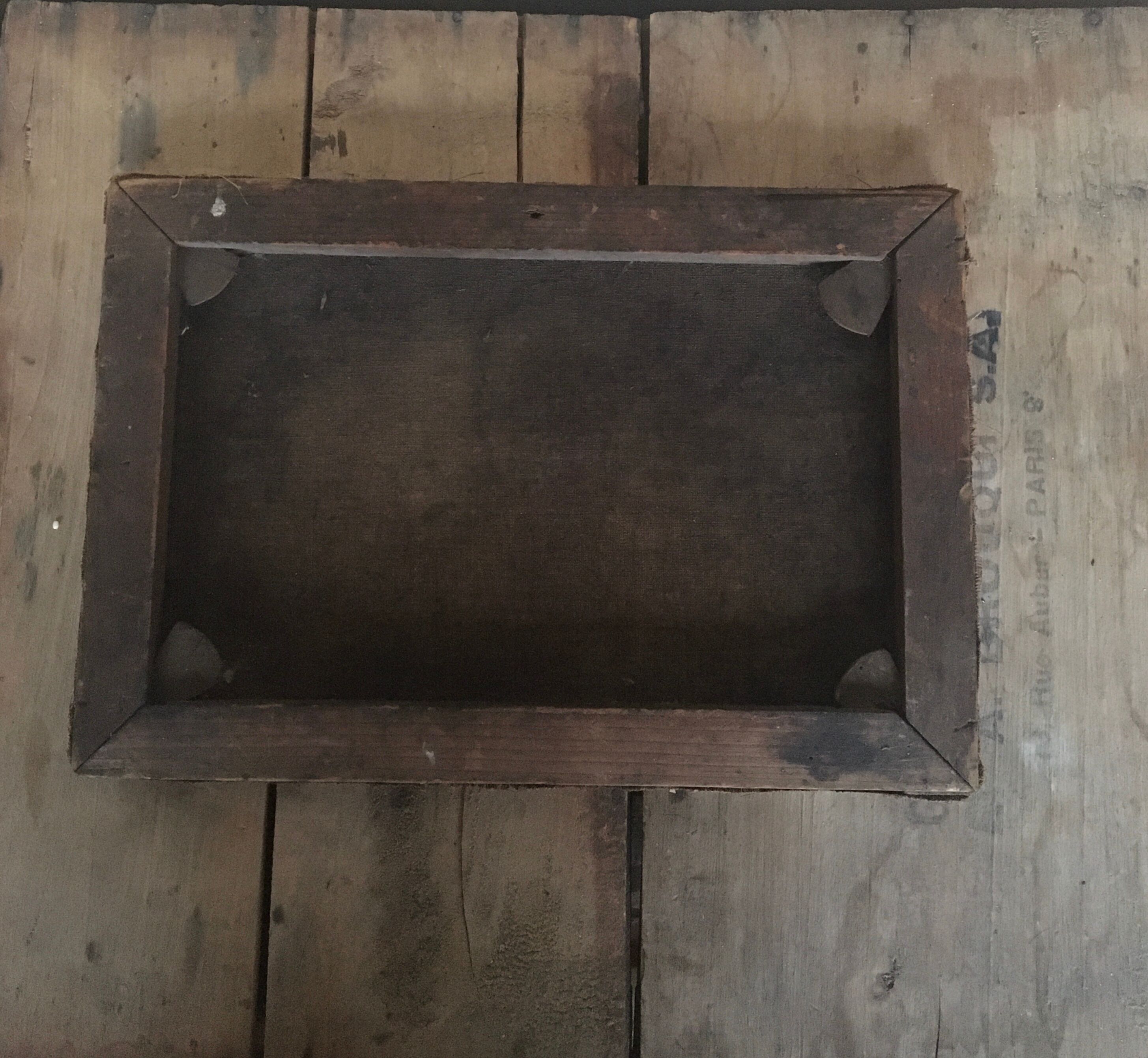 Oil on "marine" canvas, early 20th century