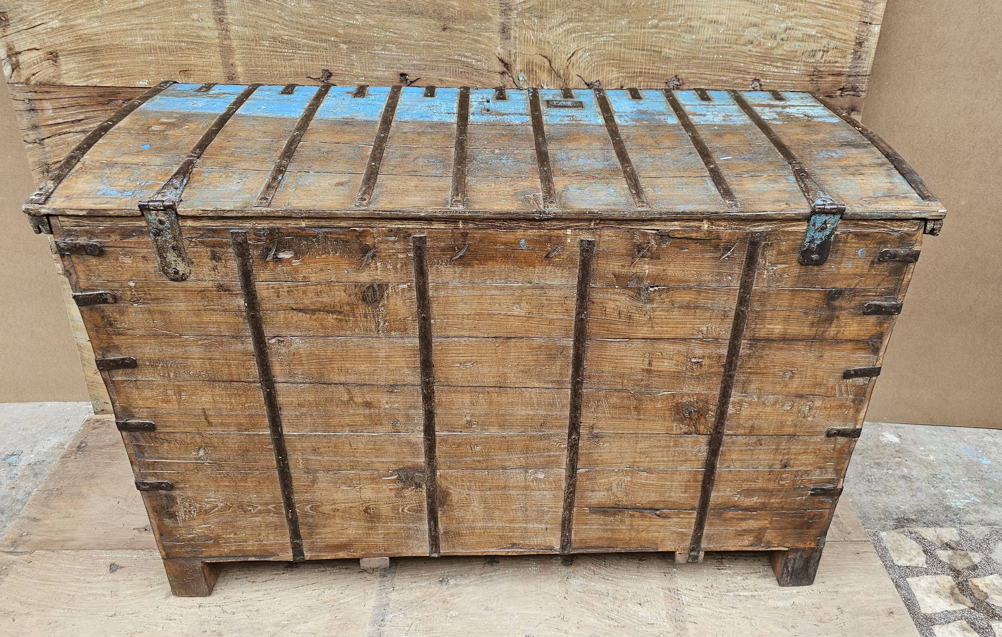 Antique Burmese teak dowry chest