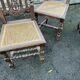 4 Henri II style chairs with twisted columns and cane seats