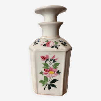 Flacon de toilette porcelaine décor floral vers 1900