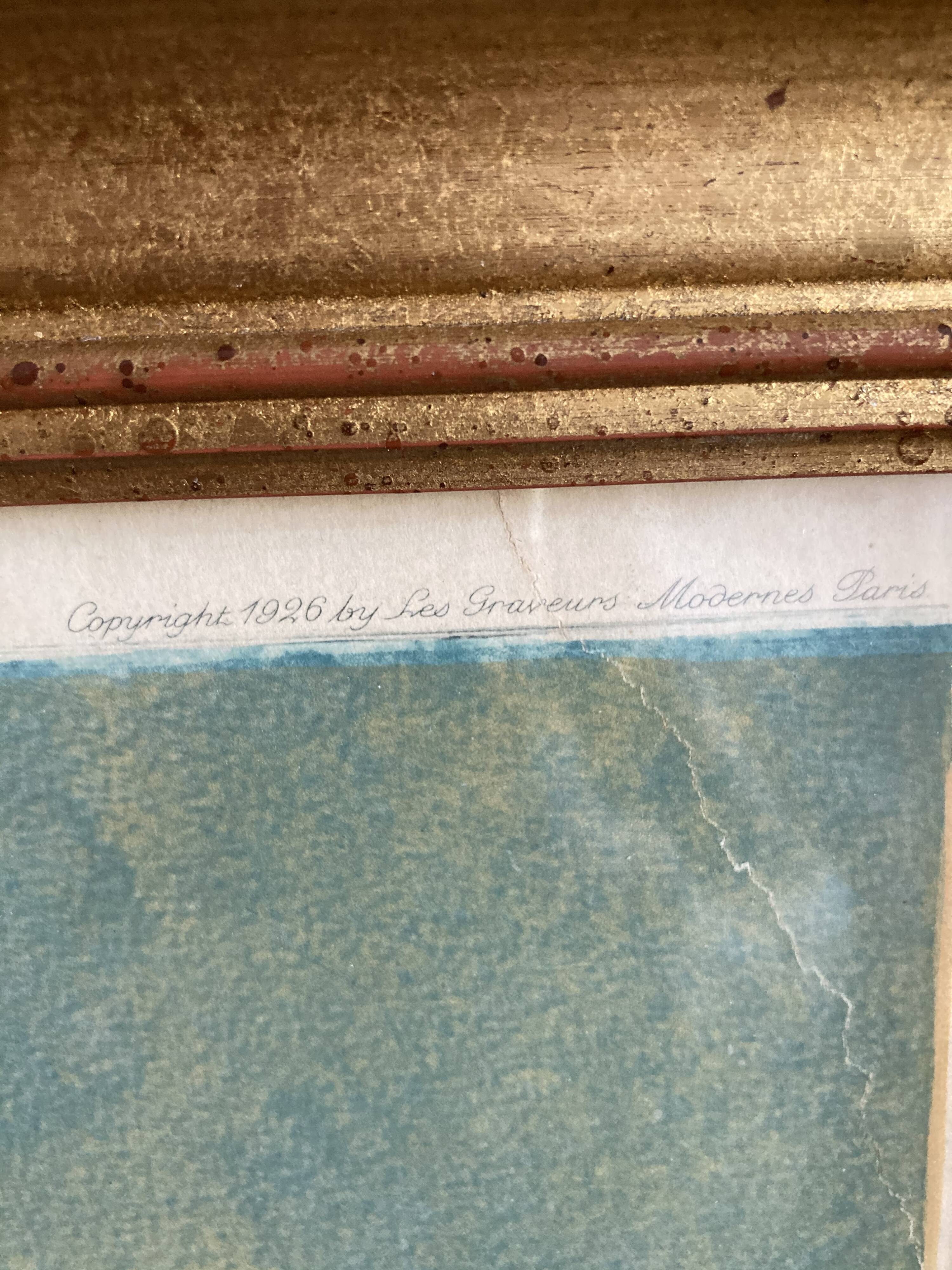 Painting engraving old bouquet of flowers