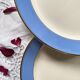 6 antique Villeroy & Boch blue and gold earthenware dinner plates