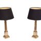 A set of Two Bronze Doric column table lamps 1960s France
