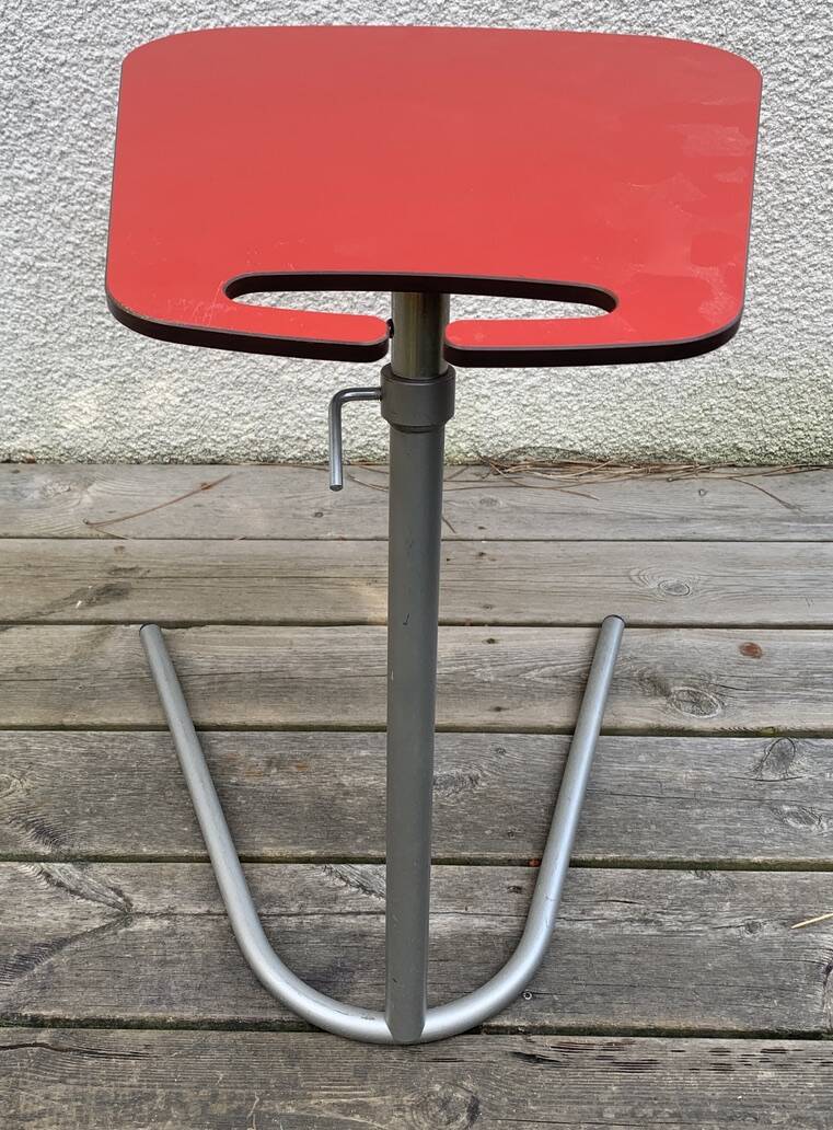 Small Red Laminate Side Table - Vintage 1980