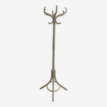 Bistro parrot coat rack in the style of vintage Baumann white lacquered 6 double hooks
