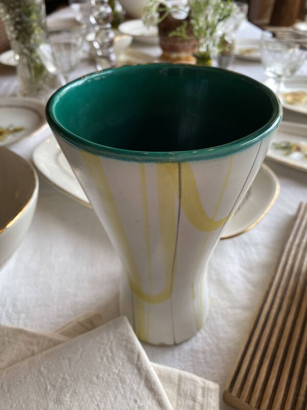 Vase Roger Capron Vallauris en céramique , décor graphique