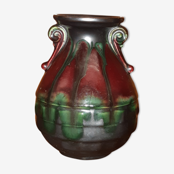 Vase art déco moderniste à anses en céramique - Belgium 559