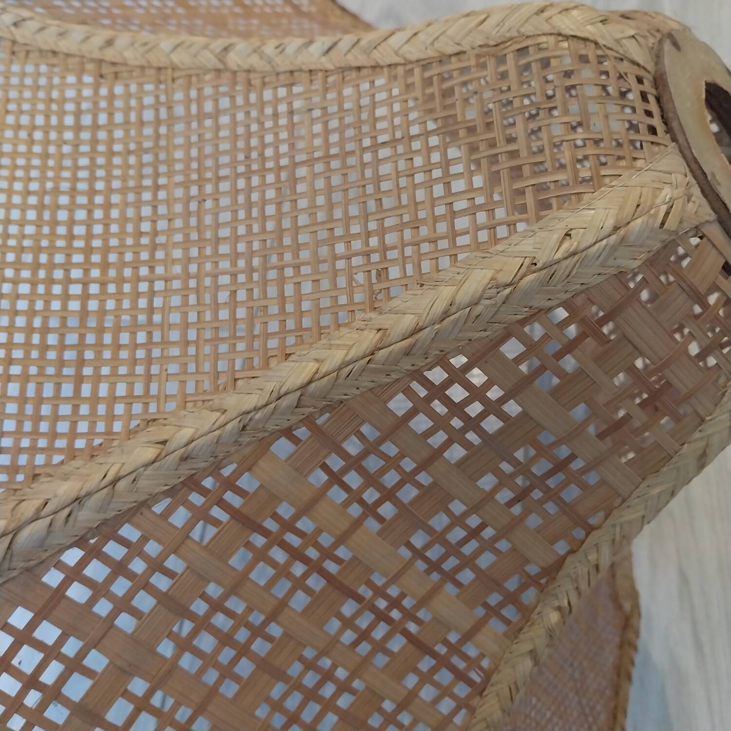 Vintage conical rattan/wicker ceiling lampshade