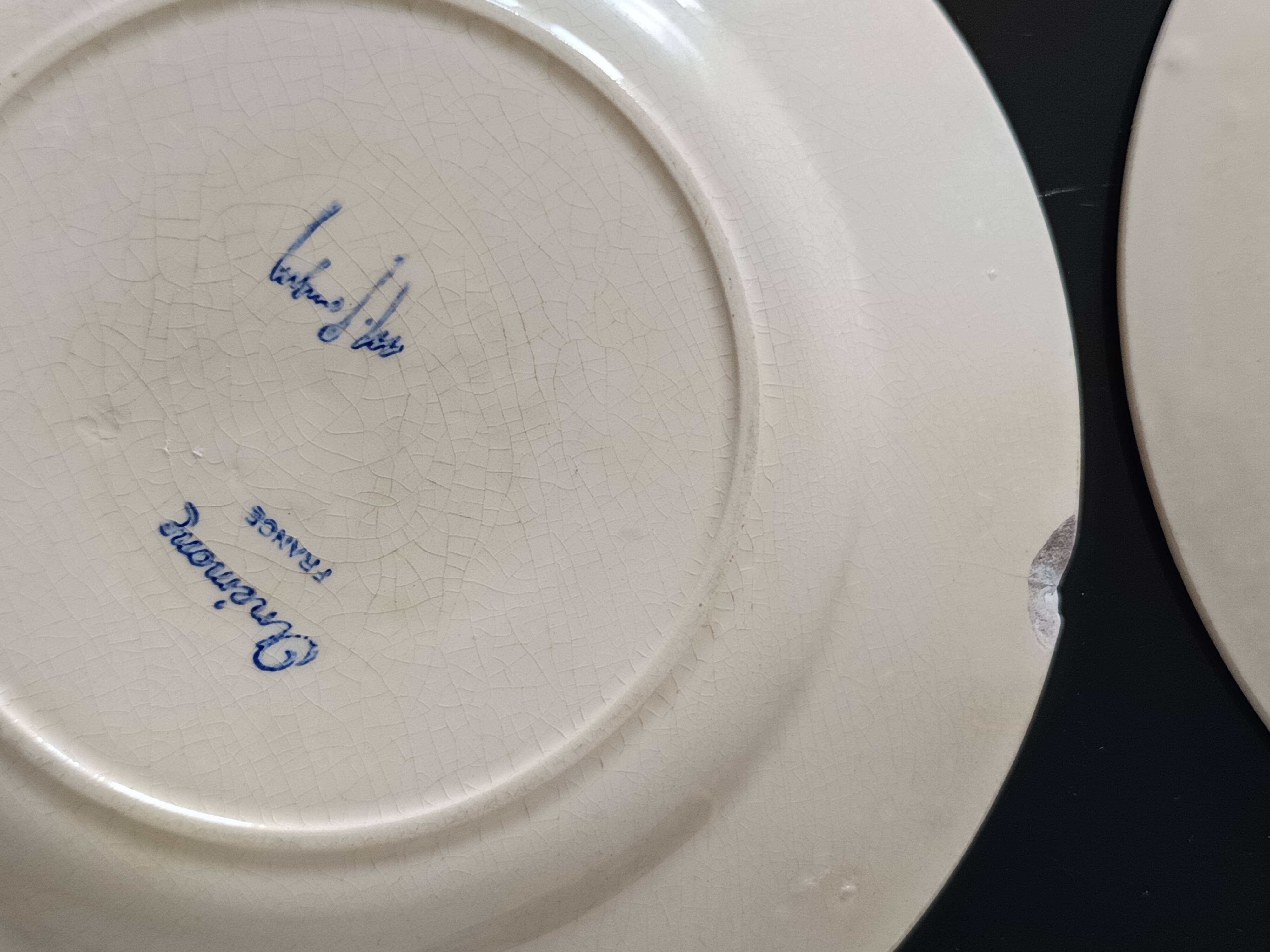Set of 5 plates from 1930 signed Marcel Goupy