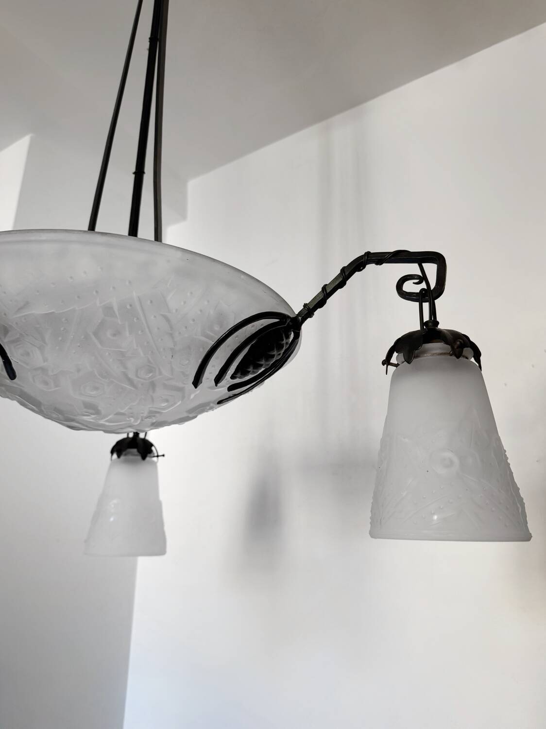 Muller Art Deco glass chandelier