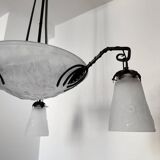 Muller Art Deco glass chandelier