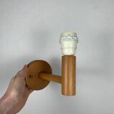 Scandinavian wooden wall light duo, beech, minimalist 1980