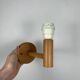 Scandinavian wooden wall light duo, beech, minimalist 1980