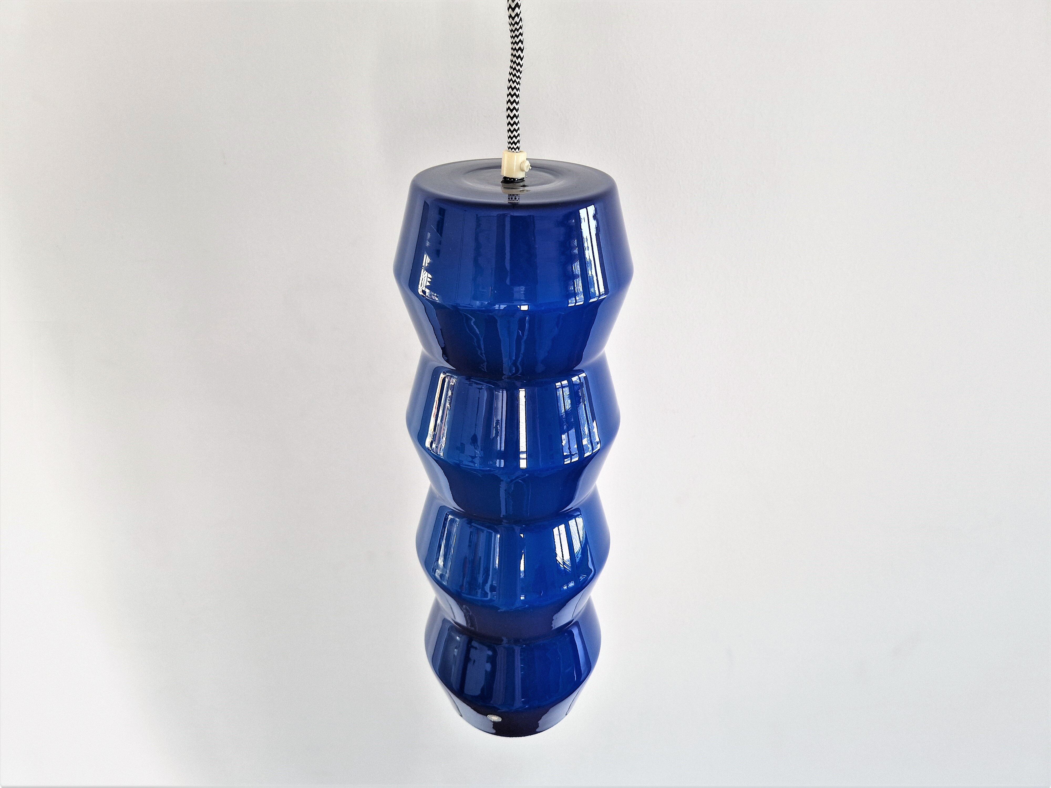 Blue colored Murano glass pendant lamp, Sweden 1960's