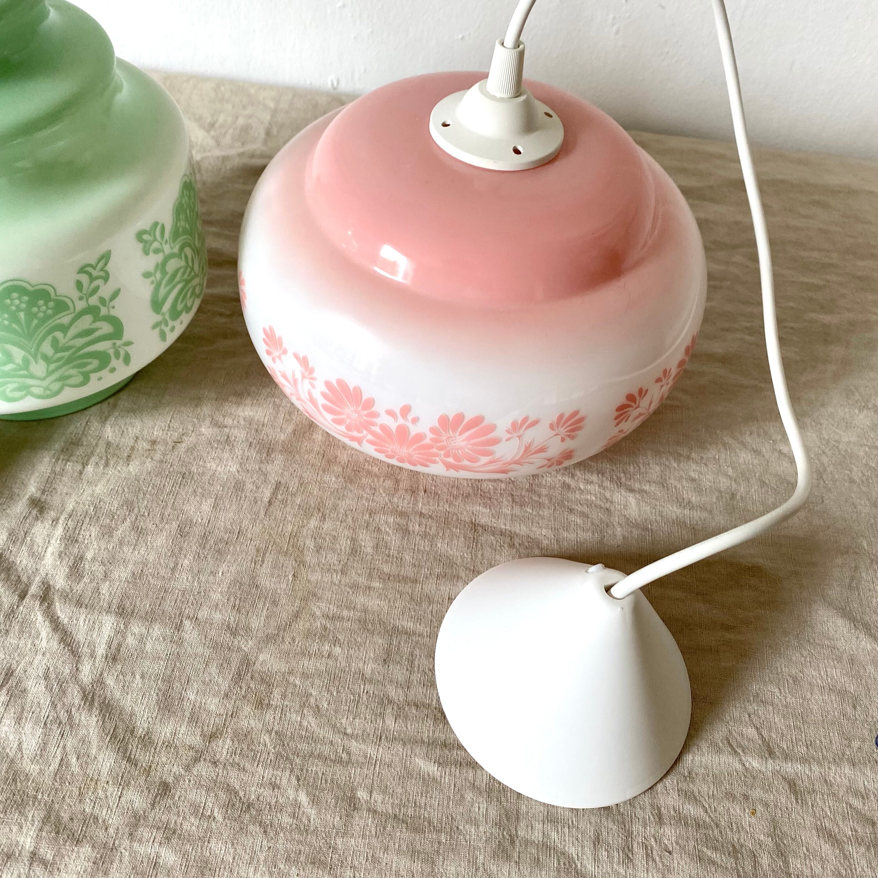 Vintage opaline pendant lamps