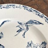 Round ironstone dish Luneville K&G tulip motif