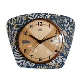 Vintage formica clock silent wall clock "Jura Flowers"