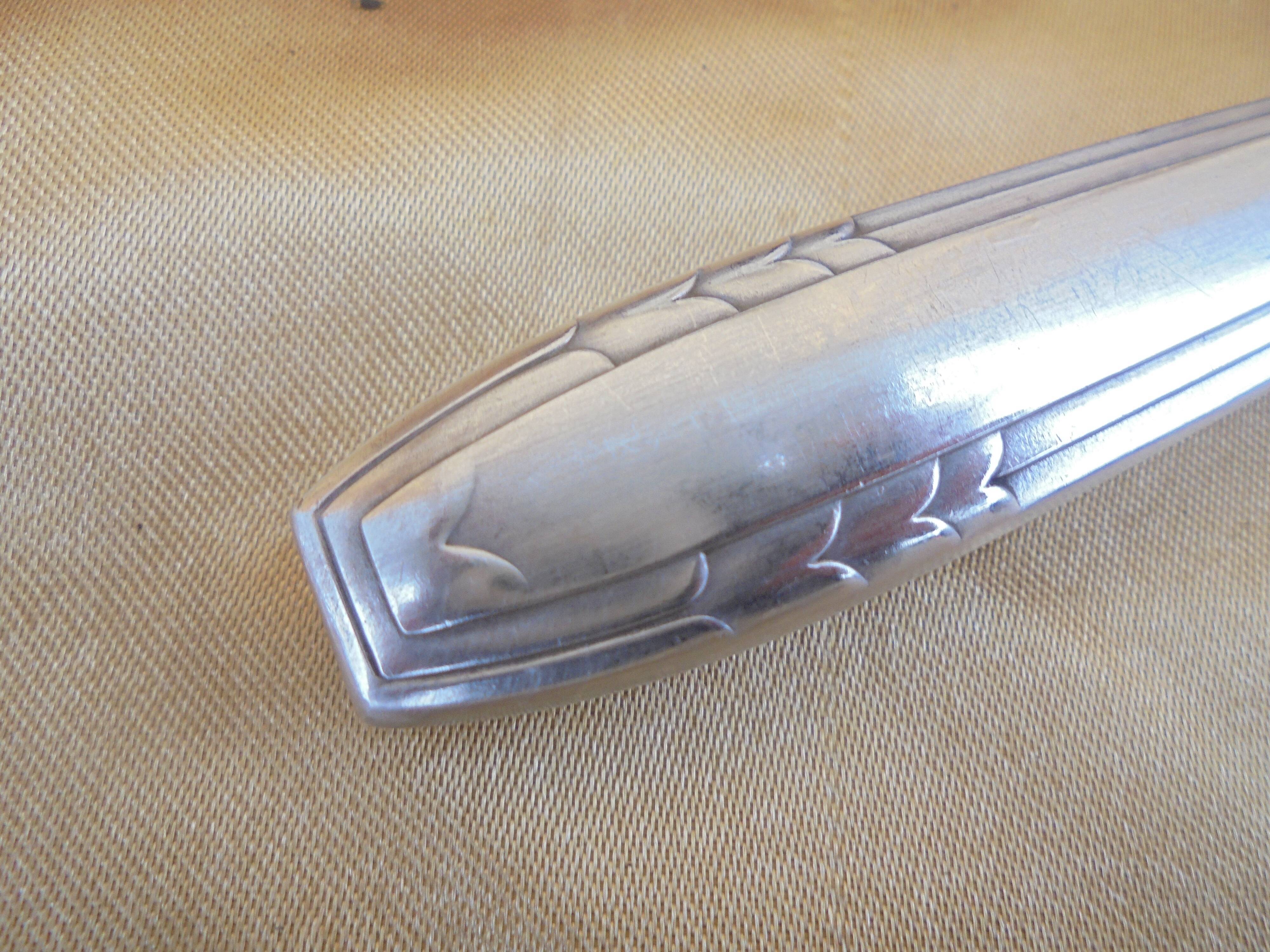 12 art deco knives handle silver metal apollonox