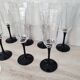 8 Octagonal Pied Noir Champagne Flutes
