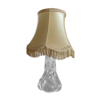 Lampe à poser pied torsadé en cristal