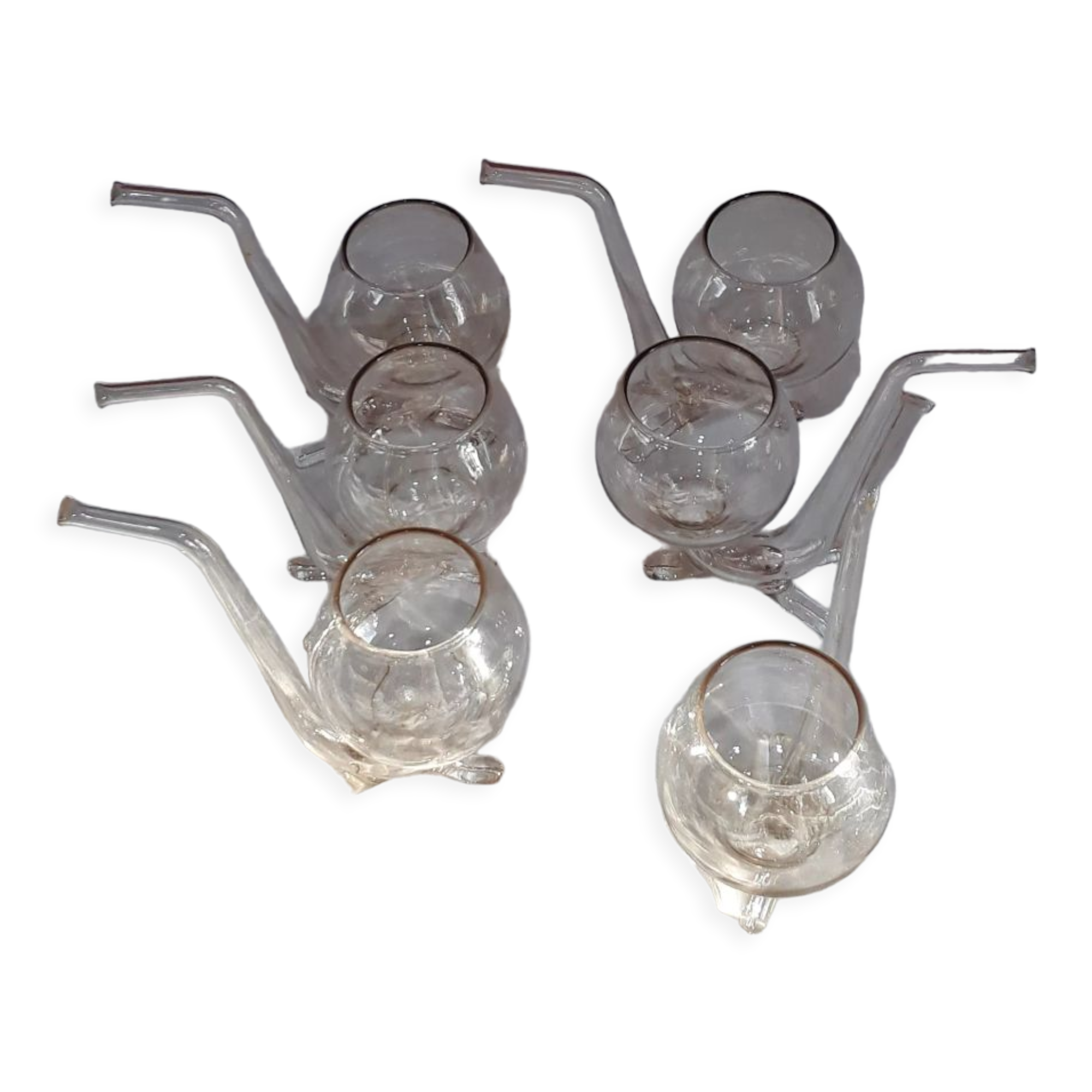 6 Digestive glasses: Tasting pipe with Cognac or Armagnac - 70s