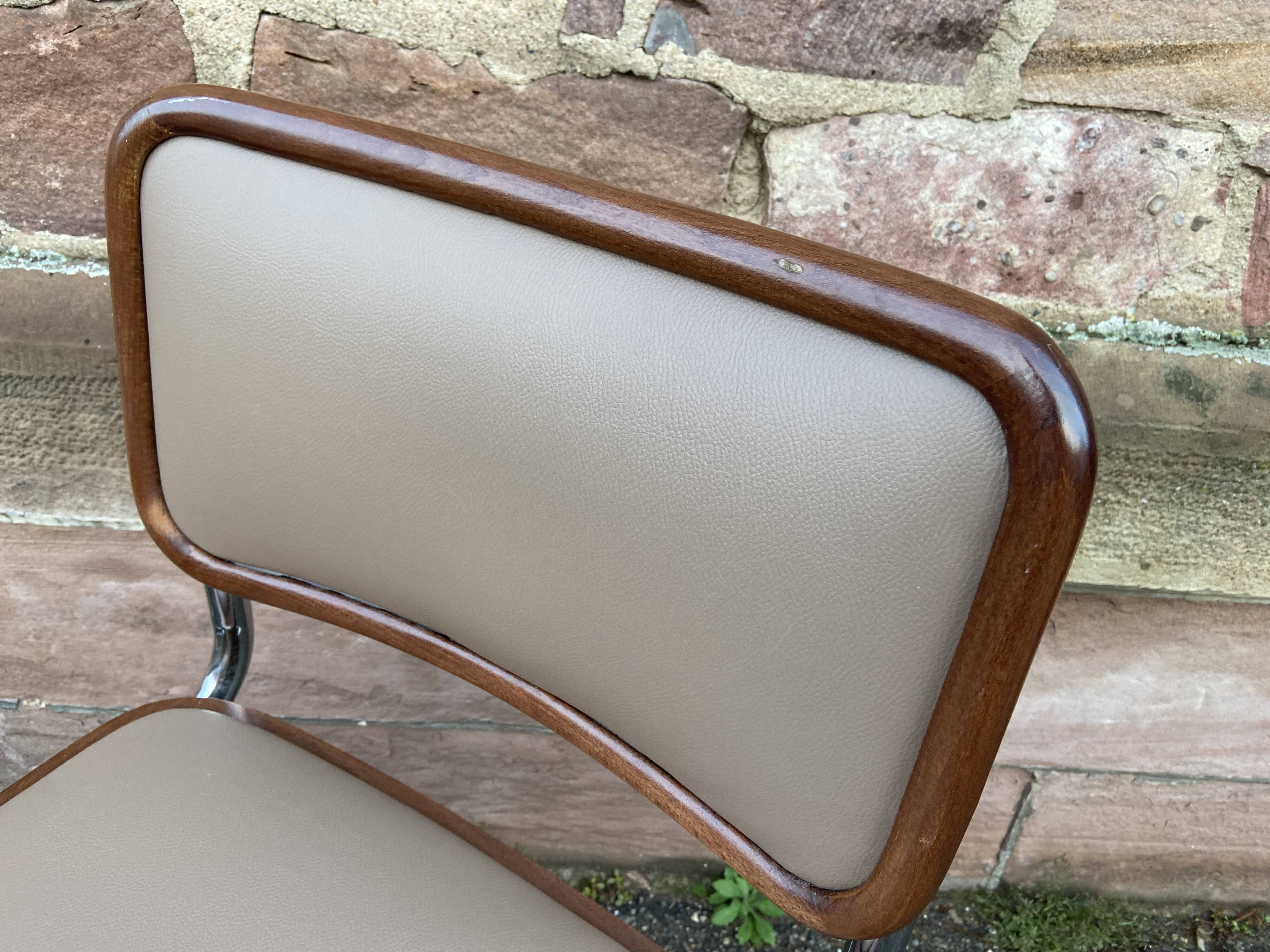 Pair of chairs Cesca B32 by Marcel Breuer Italy 1980