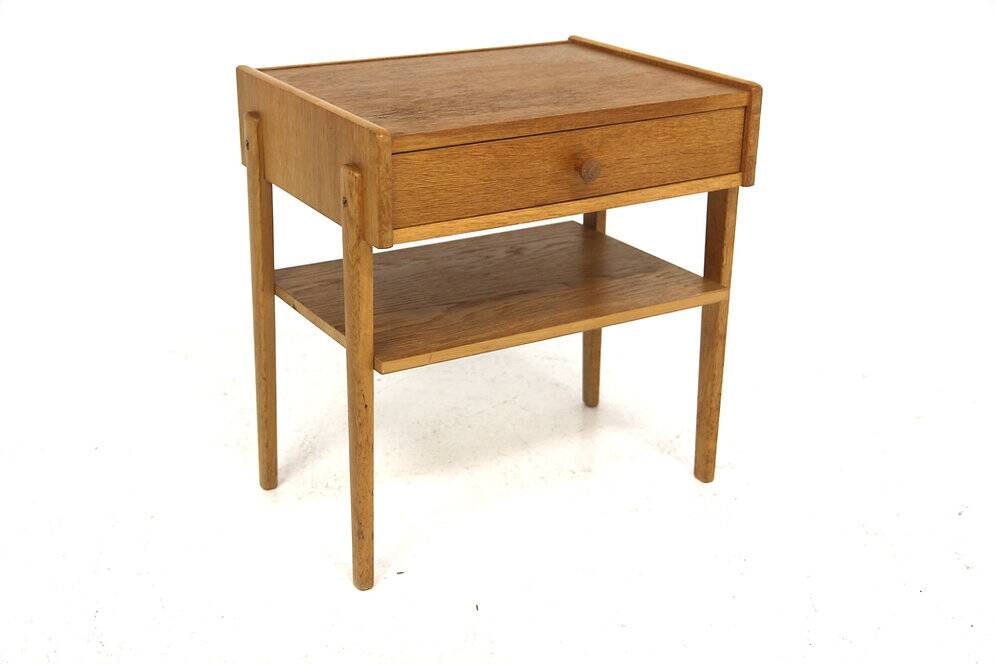 Scandinavian oak bedside table, Sweden, 1950.