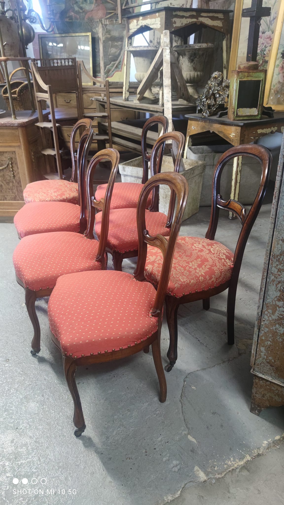 Set of 7 solid walnut chairs circa 1870