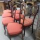 Set of 7 solid walnut chairs circa 1870