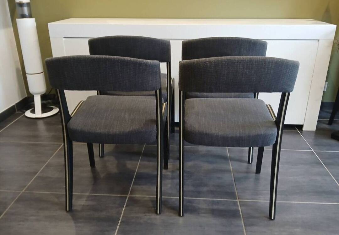 Lot de 4 chaises Baumann modèle Gondole, années 1970
