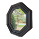 Miroir octogonal bois noir