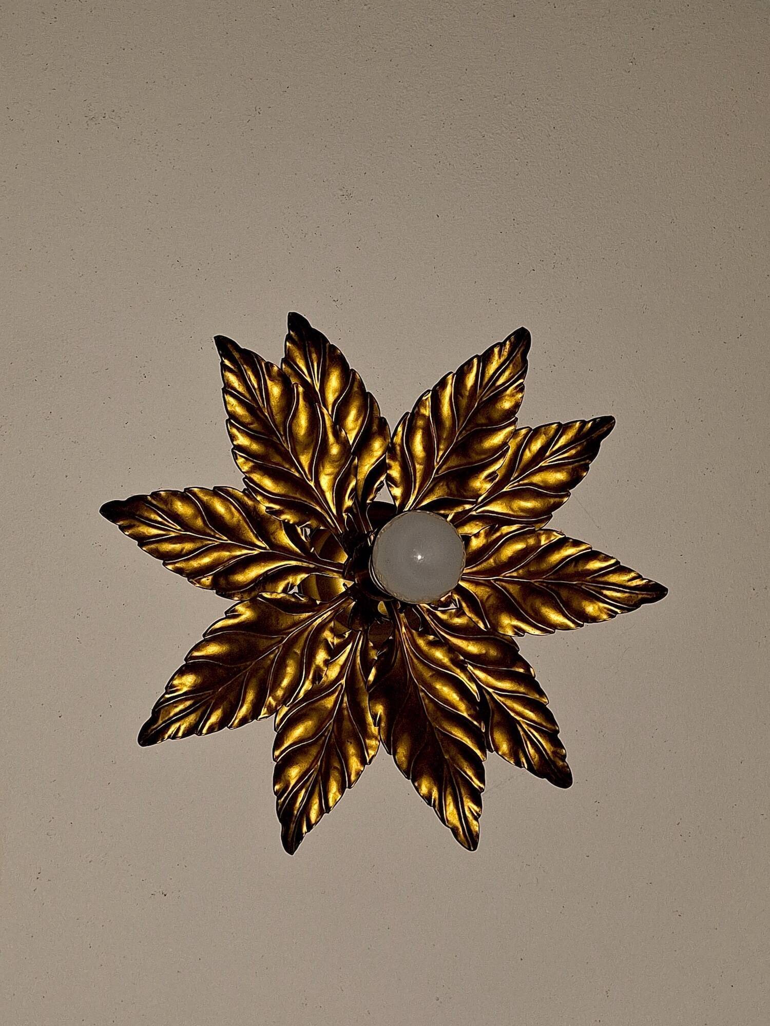 Mid century Florentine gold-plated ceiling light by Hans Kögl, 1960s