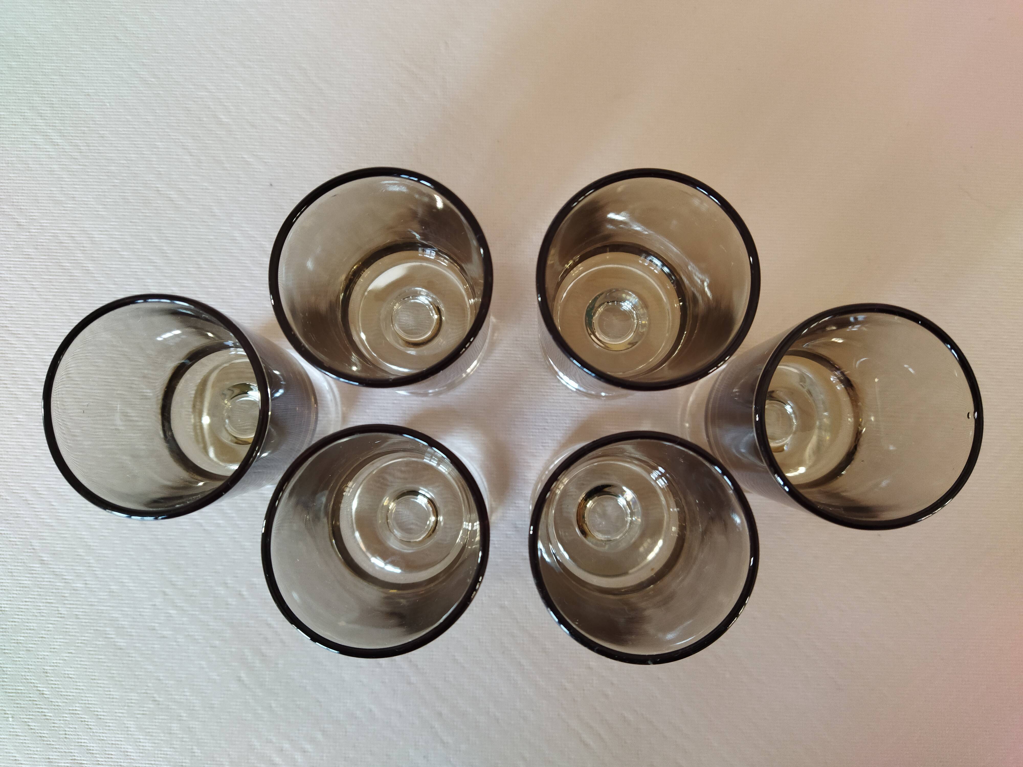 6 verres à liqueur Luminarc Suède / Cavalier fumé