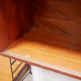 Vintage modular wall shelf in metal and wood