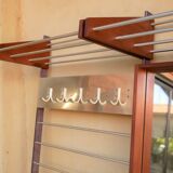 Vintage Scandinavian teak and aluminum coat holder