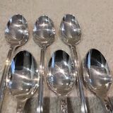 6 silver-plated metal dessert spoons by Christofle Marly, 19.6 cm.