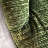 Olive green velvet toad armchair