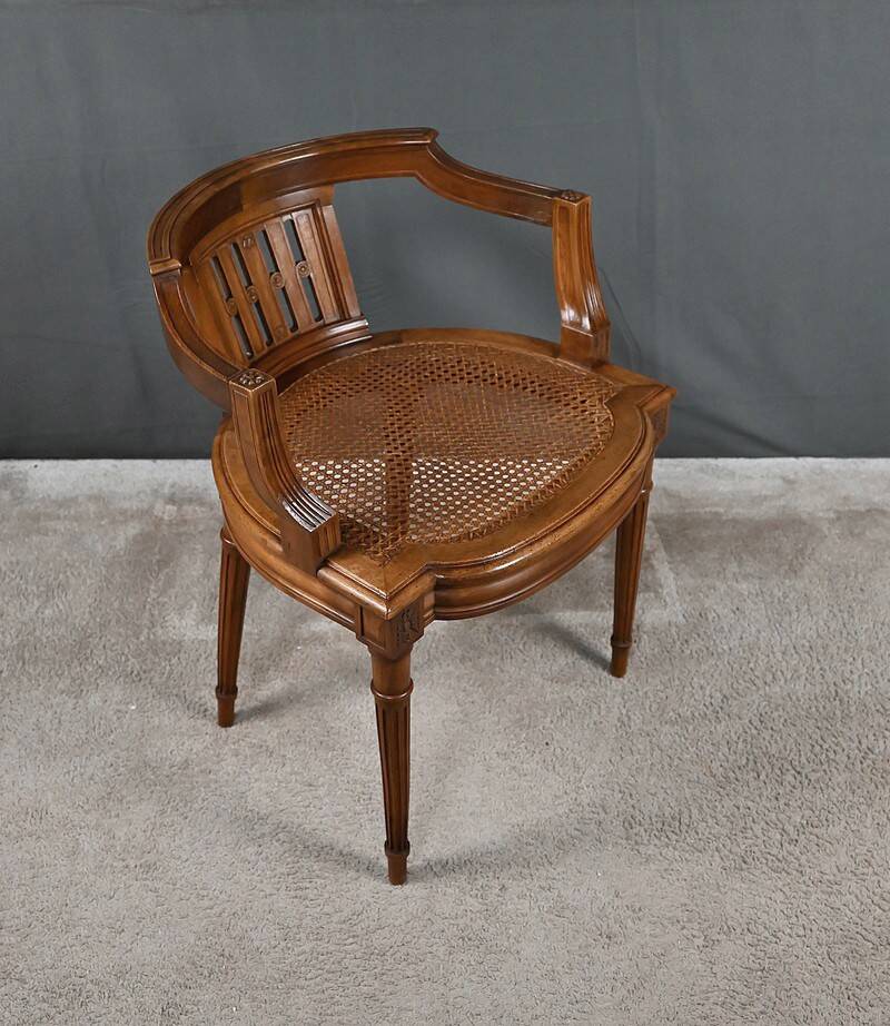 Small Office Armchair in Walnut, Louis XVI style – Late 19th century