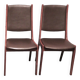 Pair of K S Mobler dining chairs in teak and leather, Denmark 1960s