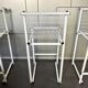 Set de 3 tabourets de comptoir modernistes italiens, acier laqué blanc 1970