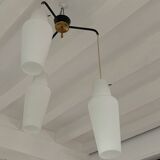 Pendant lamp 3 globes in opaline glass