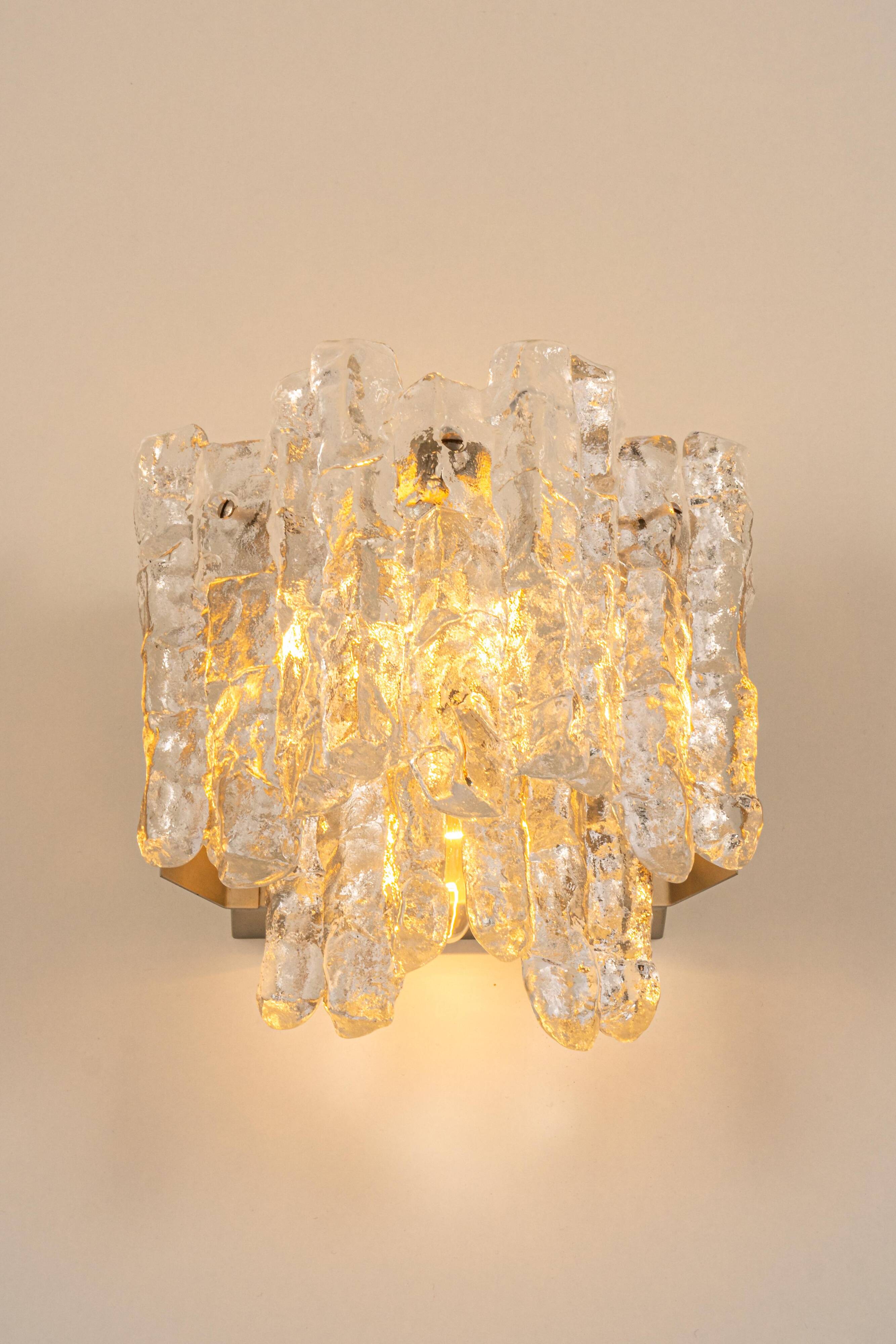 Pair of large Kalmar Murano wall sconces, Austria, 1960s.